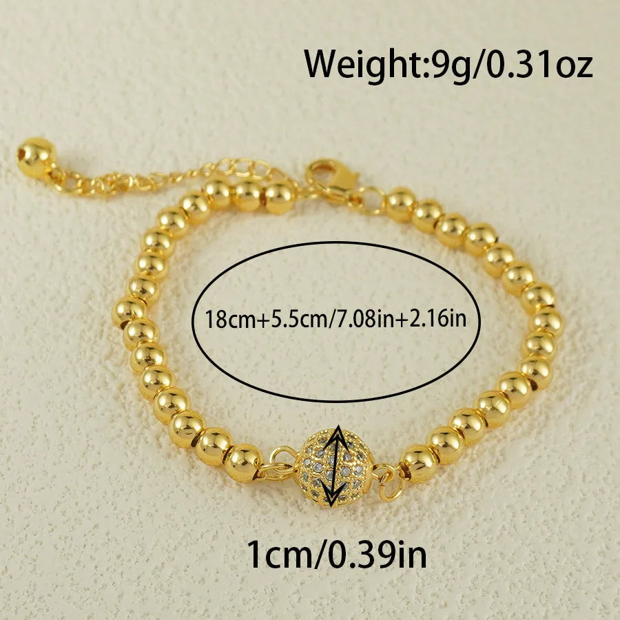 Arabic style heart-shaped copper bracelet for women with a round zircon stone centrepiece.