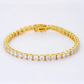 Moissanite full set S925 sterling silver bracelet with square and hexagonal star geometric design in rose gold finish.