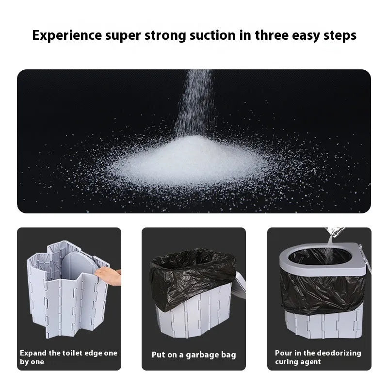 Disposable emergency urine bag kit with curing agent packs and garbage bags for portable toilet use