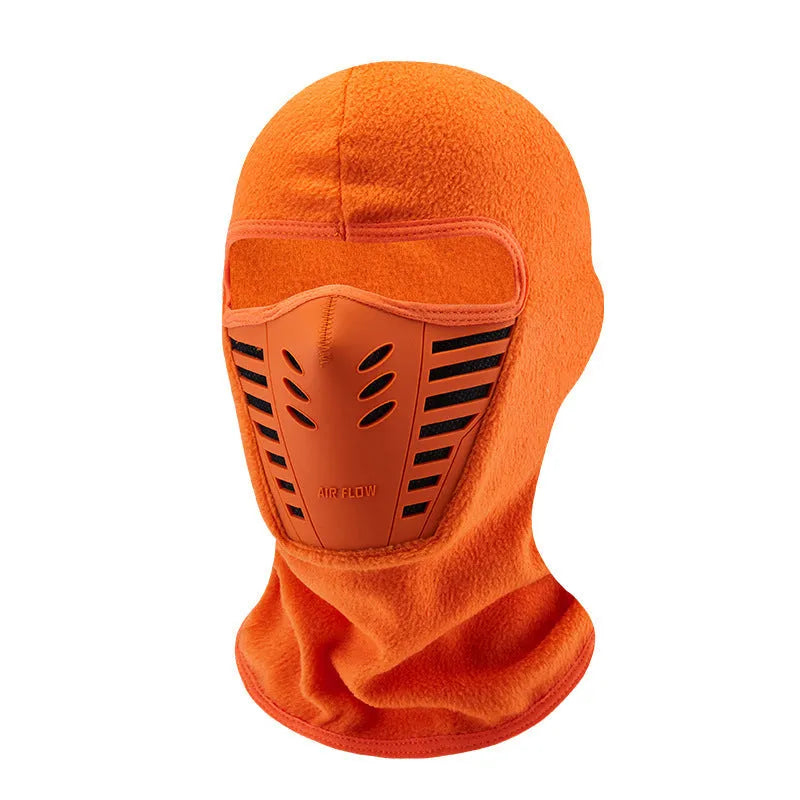 Motorcycle bike mask in army green polar fleece with waterproof outer, free size