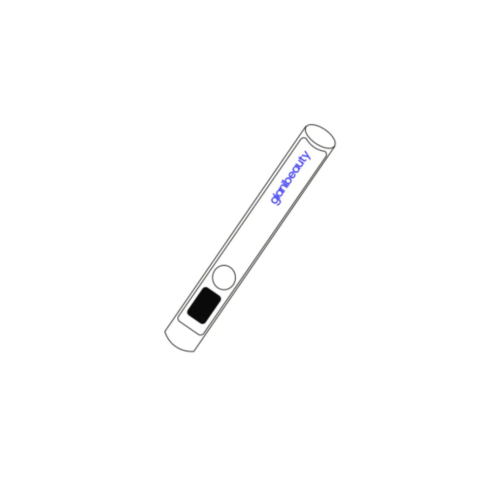 Hand-held UV light pen nail lamp in portable size, 130x90x50mm, white and silver plastic casing