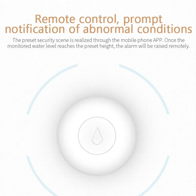 Zigbee wireless water sensor for smart home flood detection with compact 50mm design