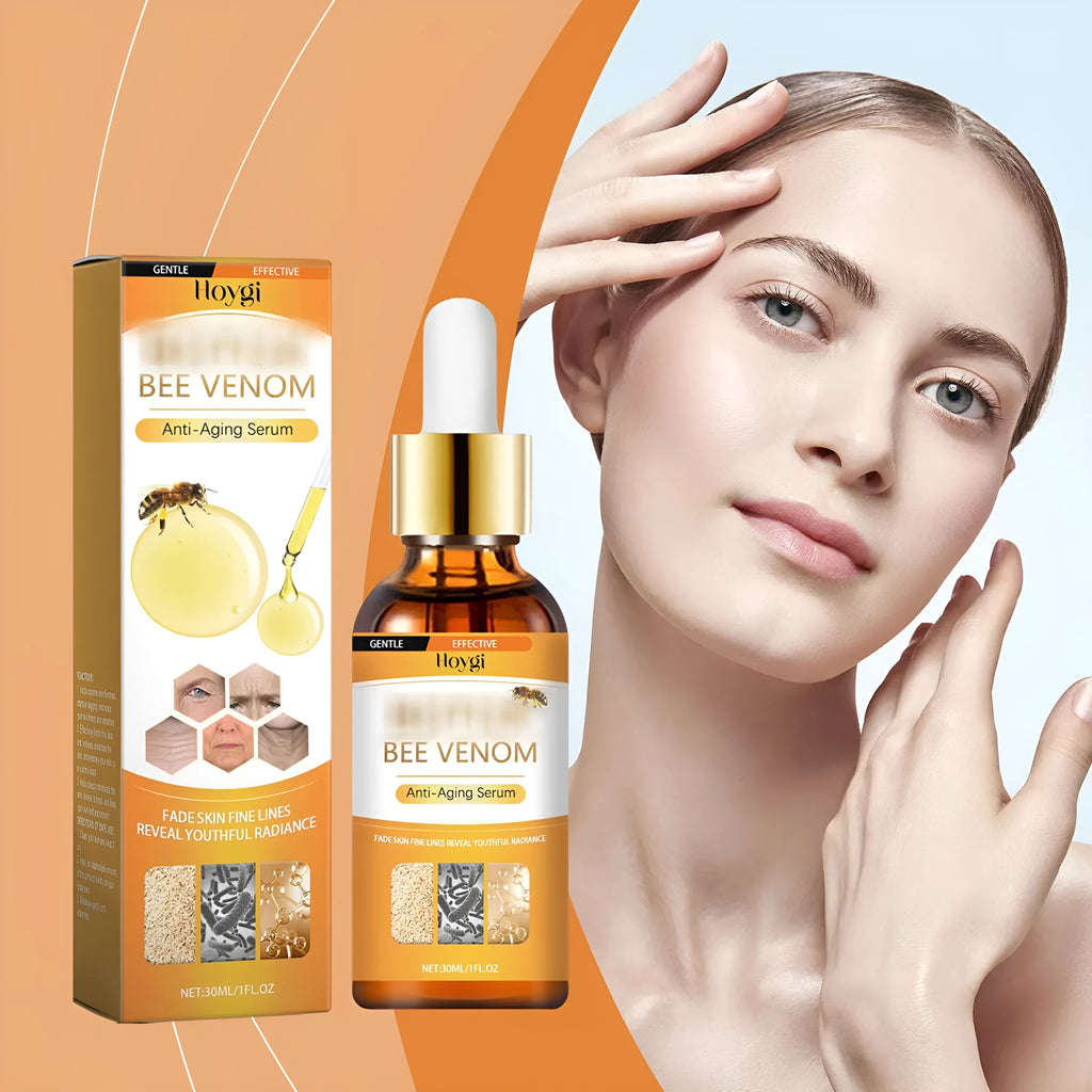 30ml bottle of anti-ageing essence liquid with hyaluronic acid and bee venom serum