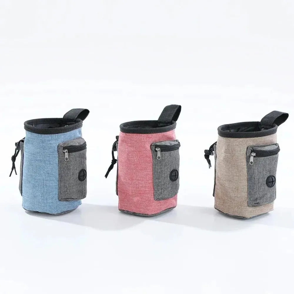 Portable pet training waist bag with waterproof cloth and plastic belt clip in multiple colour options