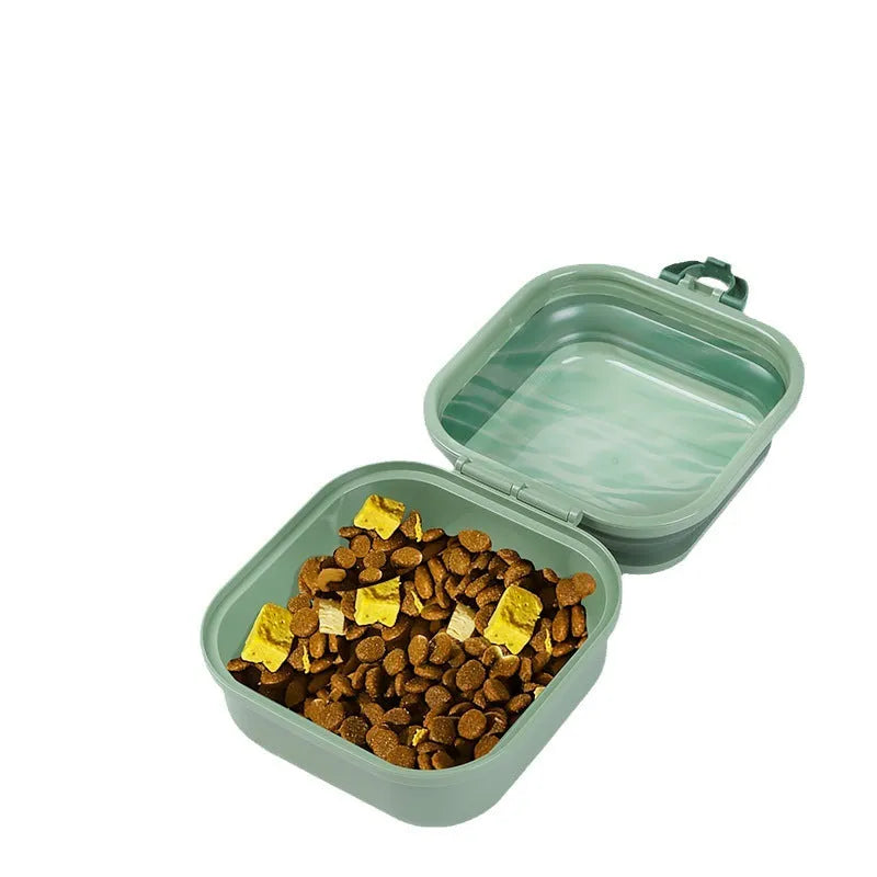 Dog outdoor folding bowl double-layer drinking water pet product in green colour
