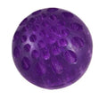 Blue solid honeycomb TPR pet toy ball with luminous flash on a white background