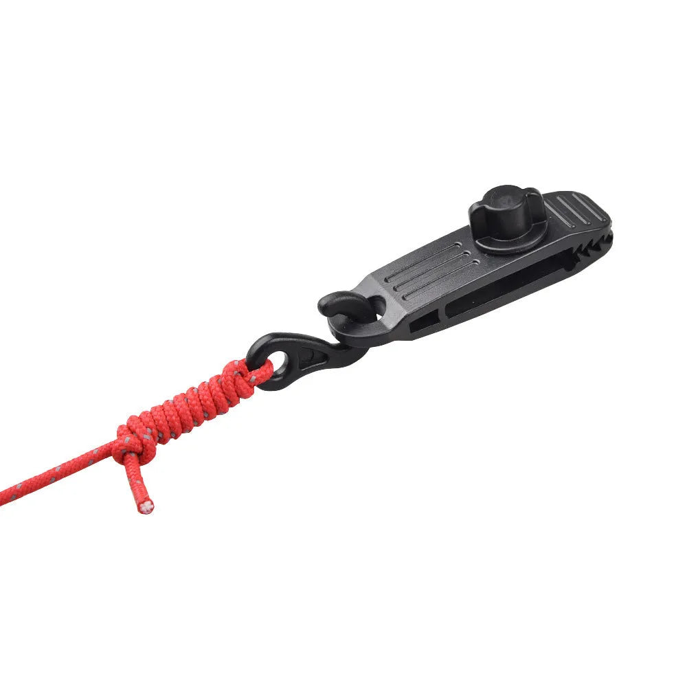 Aluminium alloy windproof tent clip for camping in black and white