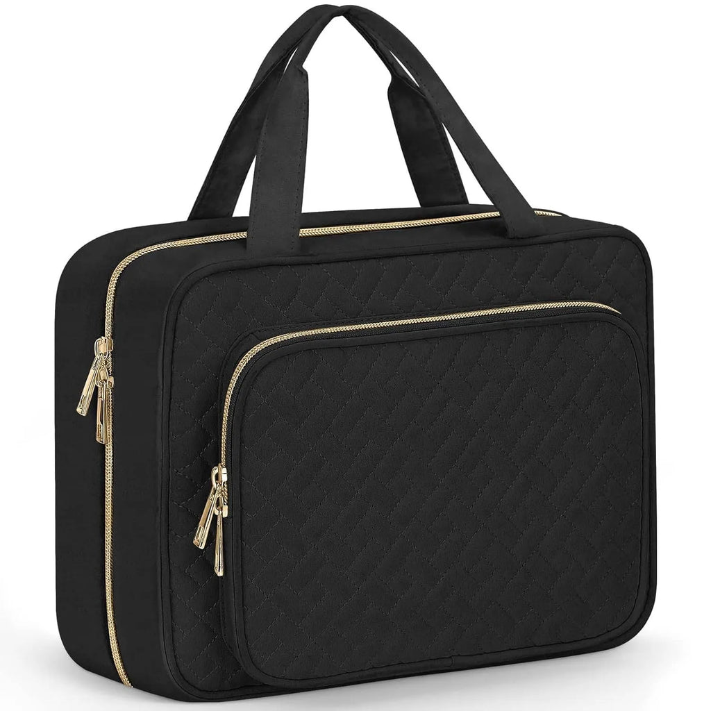 Portable large capacity travel storage wash bag with zipper in multiple colour options.
