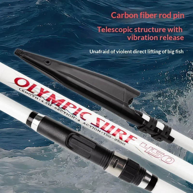 Telescopic high carbon sea fishing rod in 4.2m and 4.5m lengths for coastal angling