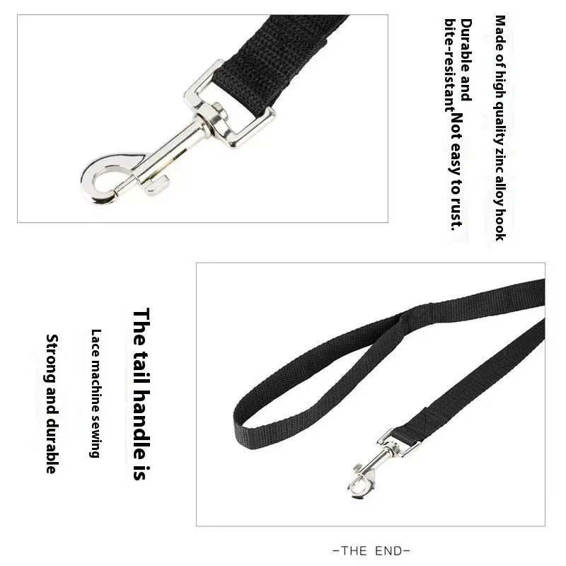 Nylon hand holding rope dog chain and collar set in multiple colours with 1.2 metre rope length
