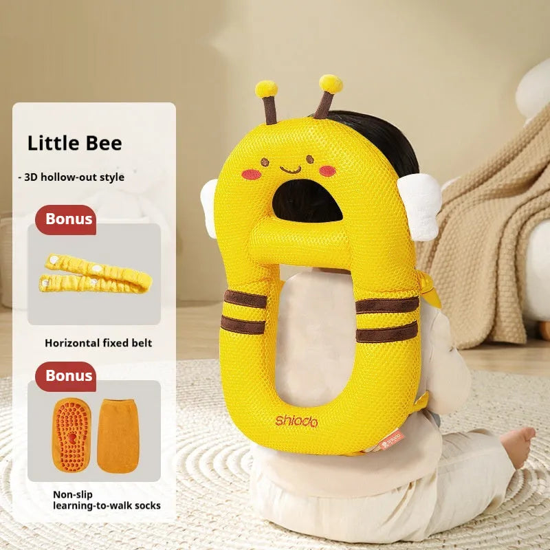 Baby anti-collision pillow and knee pads with cartoon dinosaur bee rabbit chicken designs