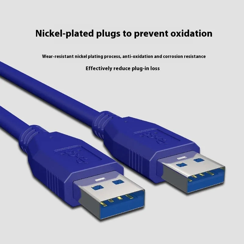 USB 3.0 public to public data cable with nickel-plated connectors for mobile hard disk boxes