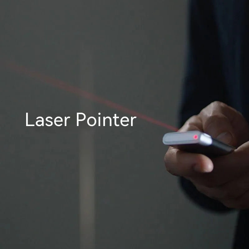 Silver wireless presenter laser pen with mouse function, 1MW laser, 10m range, 200mAh battery