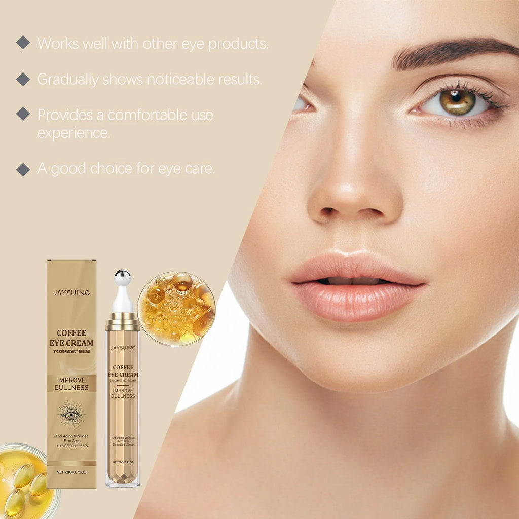 20g tube of Caffeine Firming Eye Cream with coffee extract and hyaluronic acid
