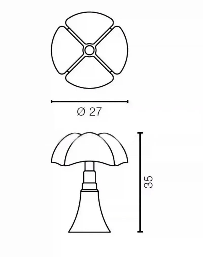 Italian retro flower table lamp with push-button switch in multiple colour options