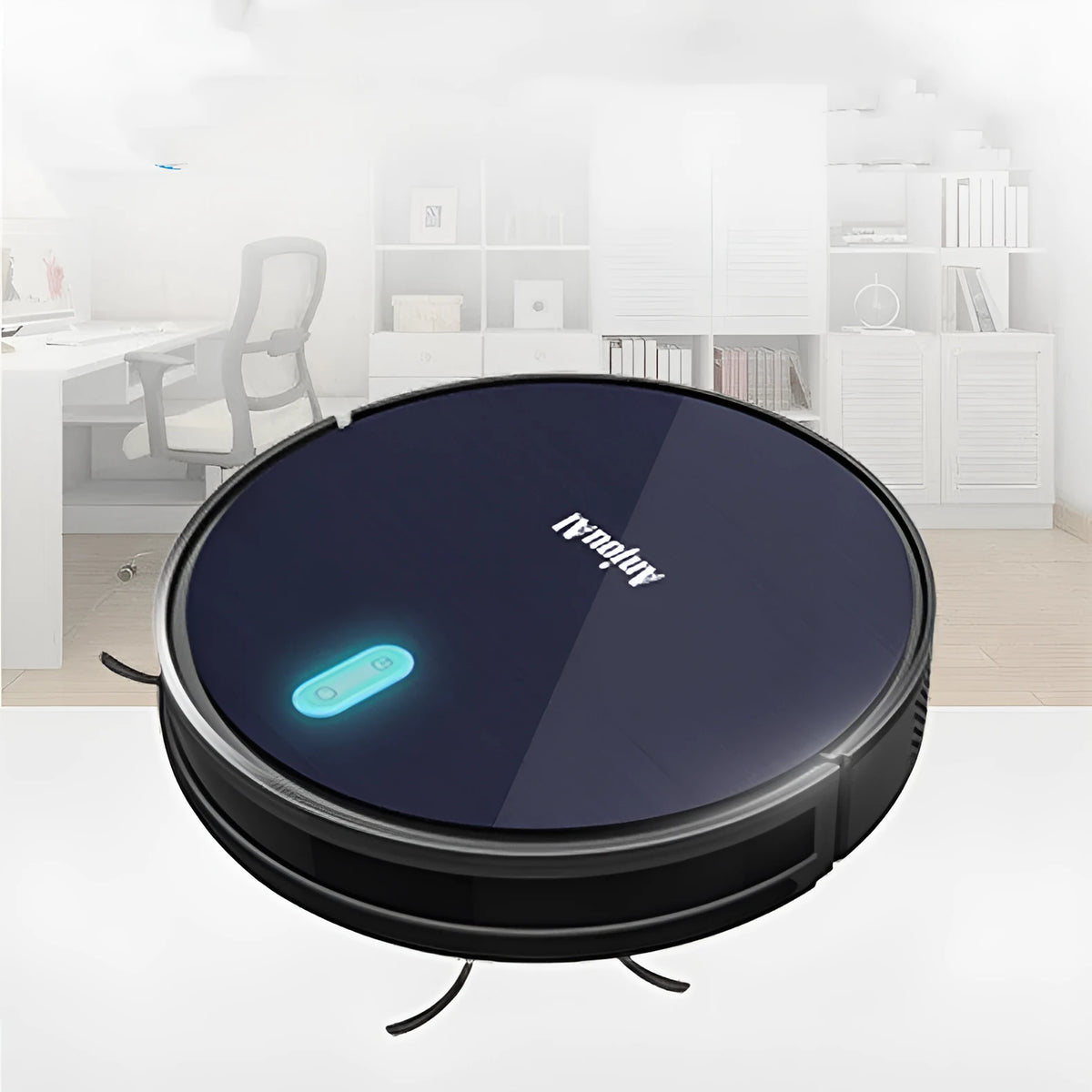 Three-in-one robot vacuum sweeper with gyroscopic navigation, 680ml capacity, black or white, 2000-2999Pa suction.