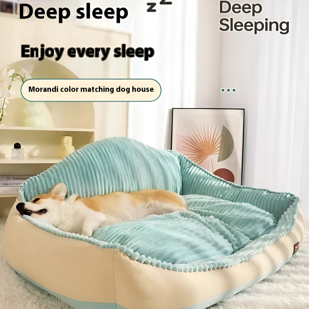 Morandi coloured washable dog bed cat bed on sofa with removable cover