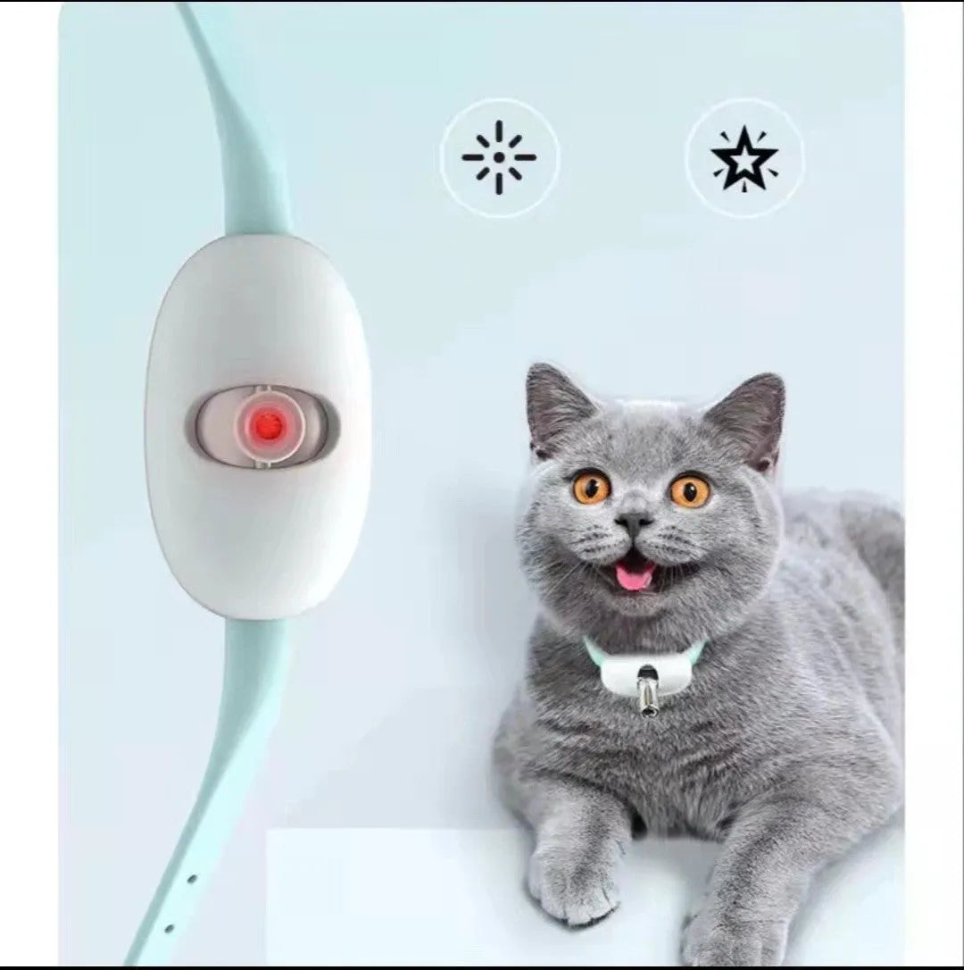 Automatic cat teaser laser toy with PC TPC construction in laser collar colour