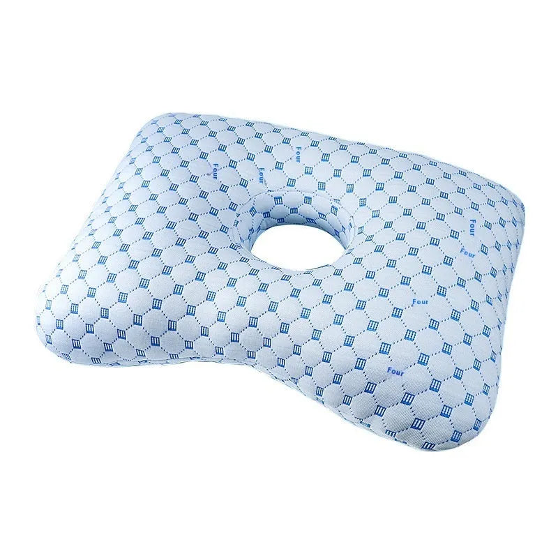 Beauty salon single hole ear pillow in Boer Grey colour on a treatment bed.