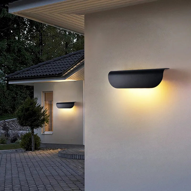 Outdoor wall lamp sand black 10W minimal design waterproof villa doorway lighting