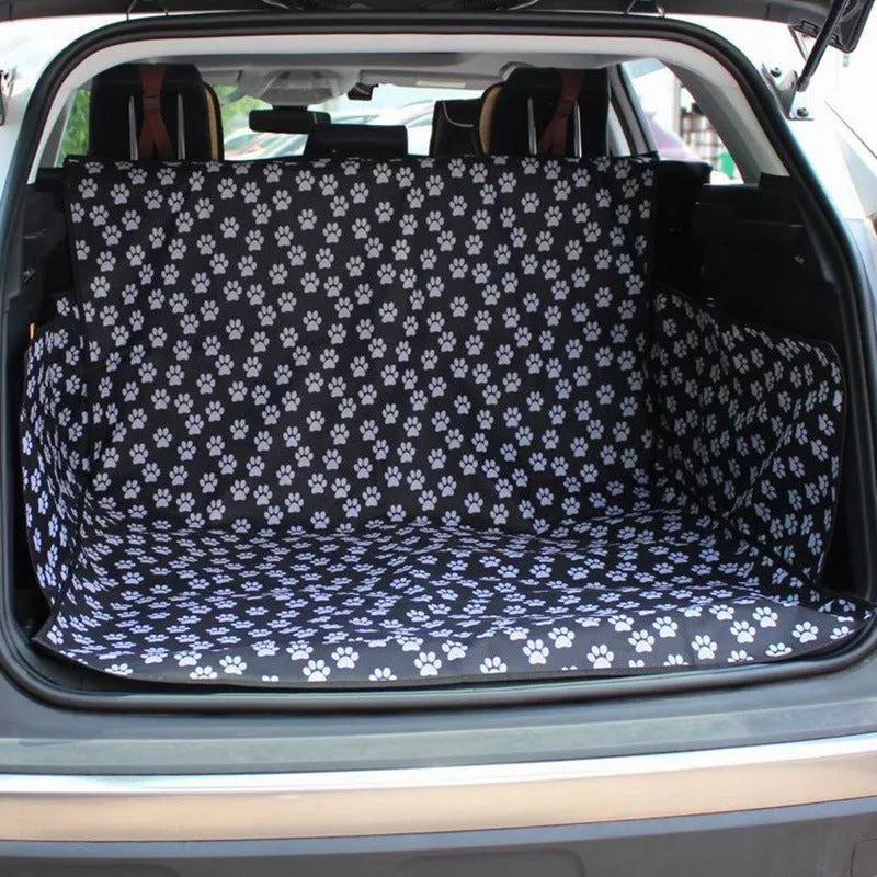 Paw Print waterproof Oxford cloth dog car mat for SUV boot and trunk