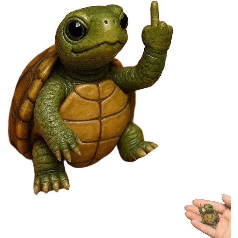 Resin animal middle finger doll ornament showing detailed animal character design with extended hand gesture
