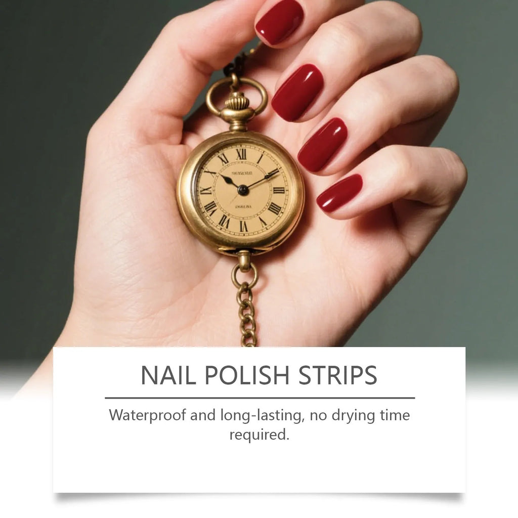 22-piece red waterproof nail stickers with polyurethane-based design for DIY nail art