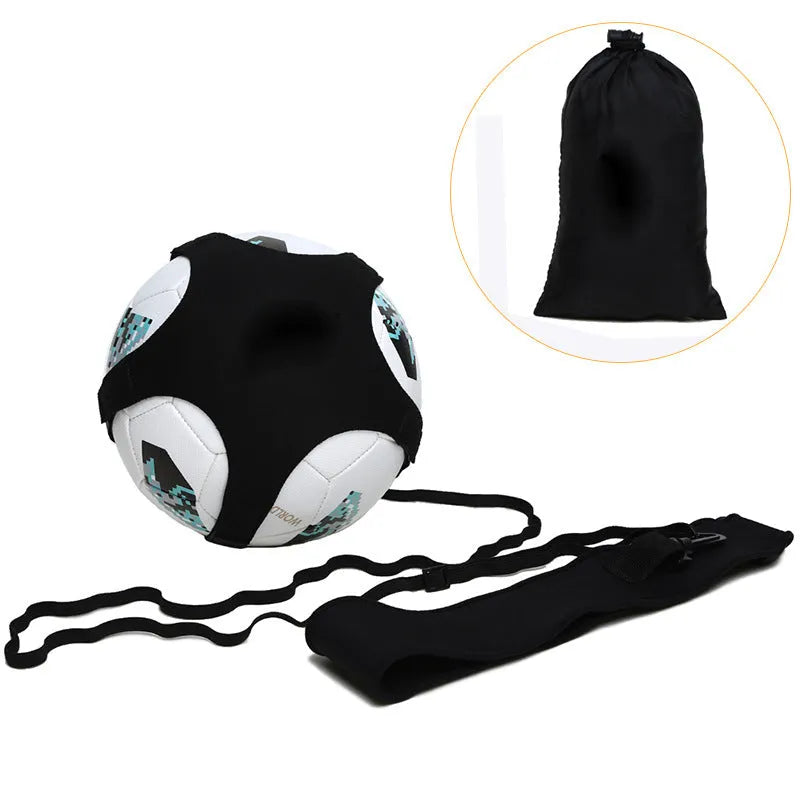 Black football juggling training belt made from diving suit fabric, 2 metres in length.