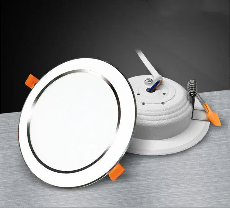 Aluminium anti-fog LED recessed downlight in multiple sizes for ceiling installation.