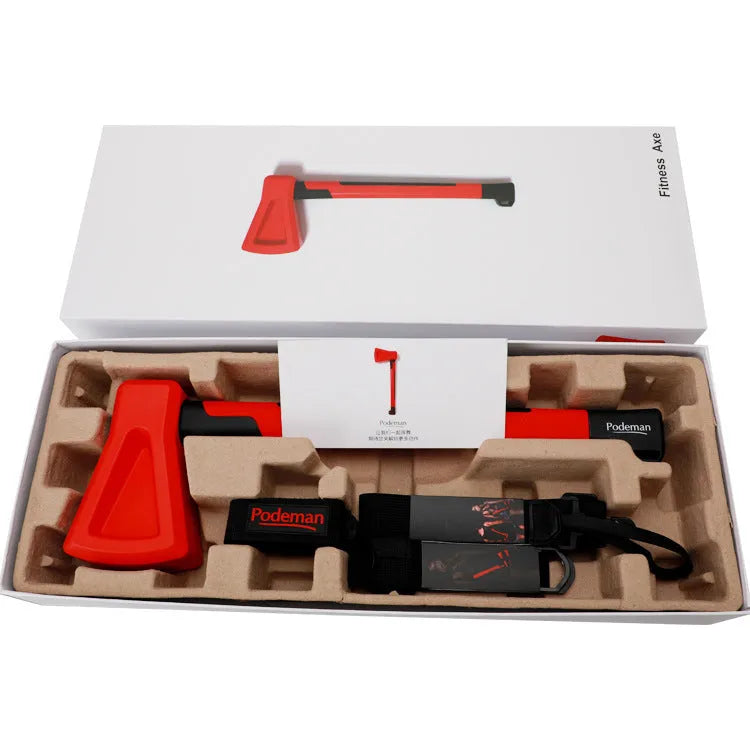 Red plastic home fitness axe muscle trainer for strength and conditioning workouts