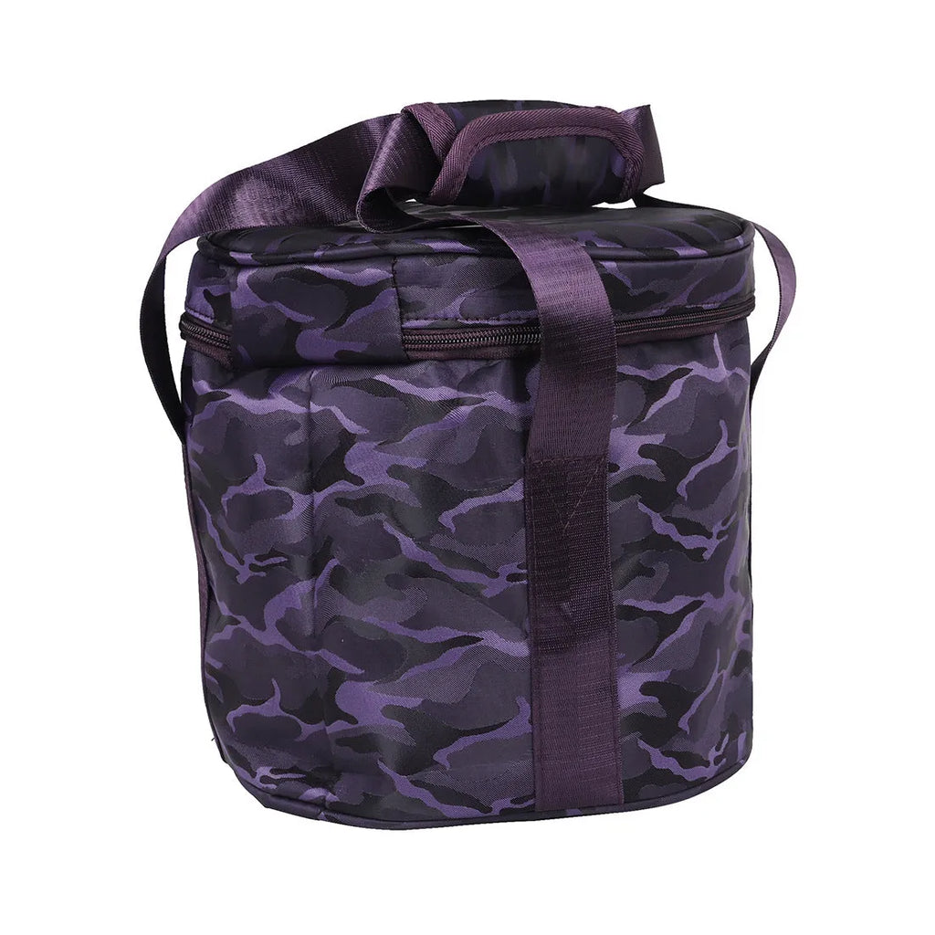 Purple patterned Oxford cloth tote bag for 8 to 14 inch Himalayan singing bowls and crystal bowls, one handbag