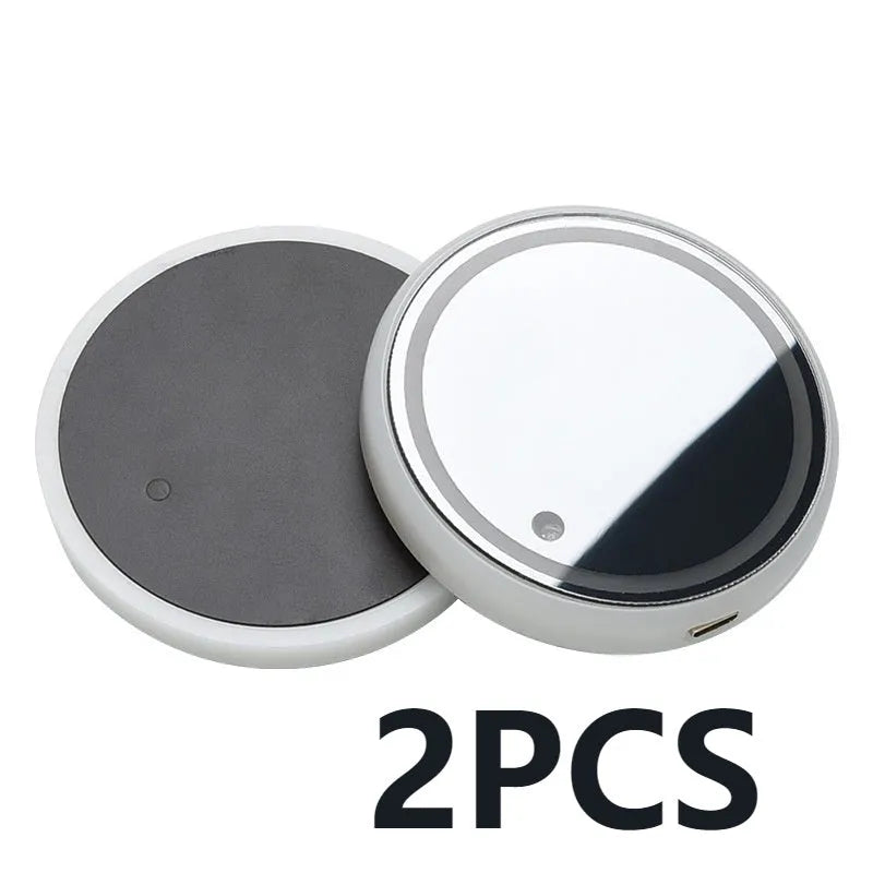 Colourful LED light-up coaster for car cup holder with USB cable and seven light colours.