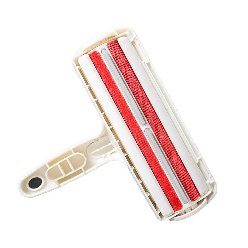 White reusable pet hair remover roller for dog and cat hair on fabric furniture and carpet
