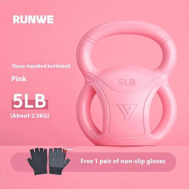 Kettlebell universal exercise shaping fitness equipment for home use in pink colour with gloves included