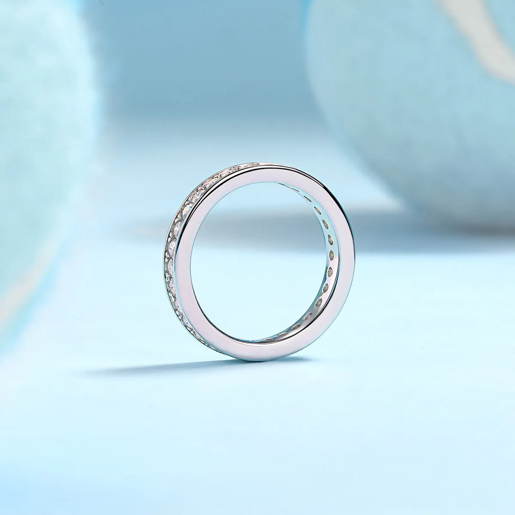 Moissanite wedding ring set S925 silver platinum plated gold platinum rose gold sizes 5-9 with GRA certificate