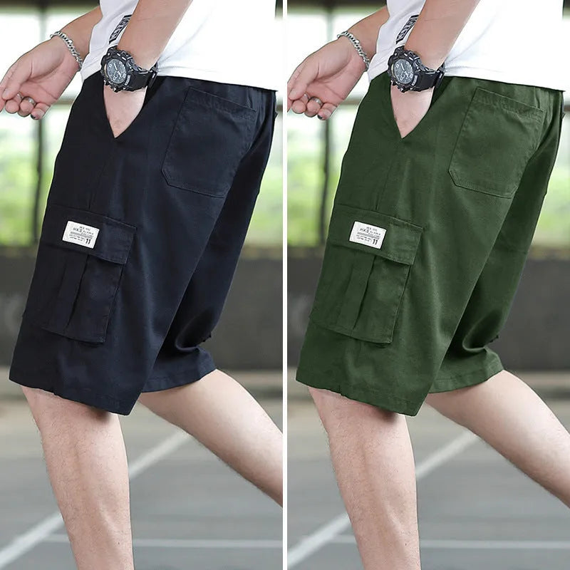 Men's loose Korean style trousers in chemical fibre blend fabric available in four colours