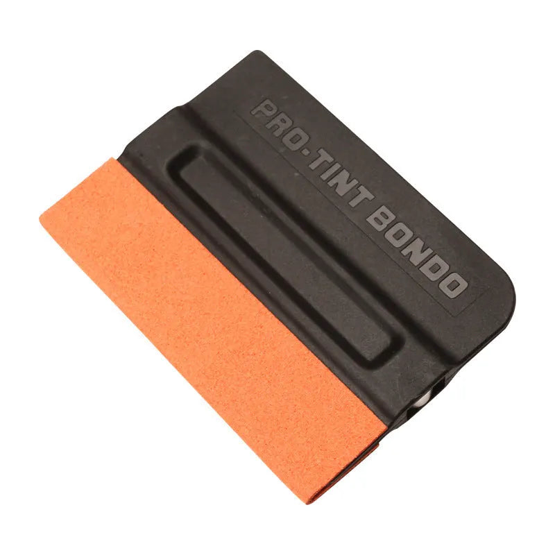 ABS plastic car vinyl film scraper tool with options for deerskin or wool scraping head.