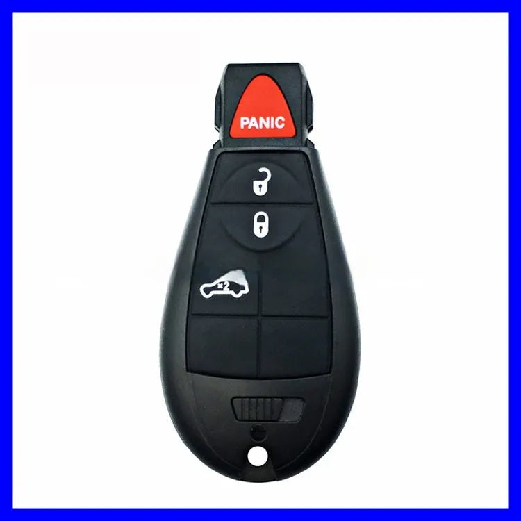 Replacement plastic key case shell for Dodge and Chrysler vehicle smart keys.