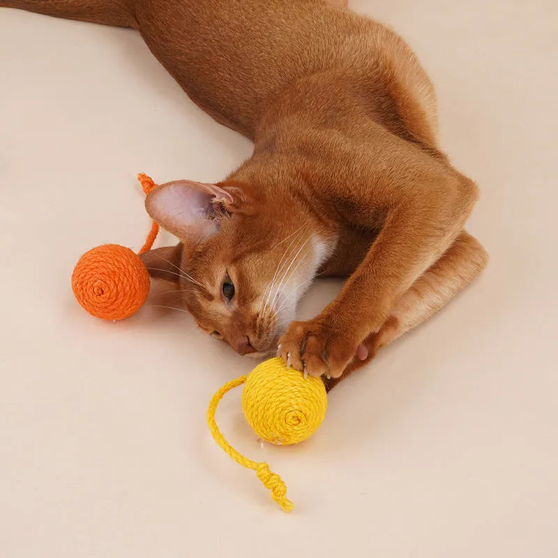 Cat teaser stick toy set with a colourful bite-resistant catnip ball on a 255mm long wand.