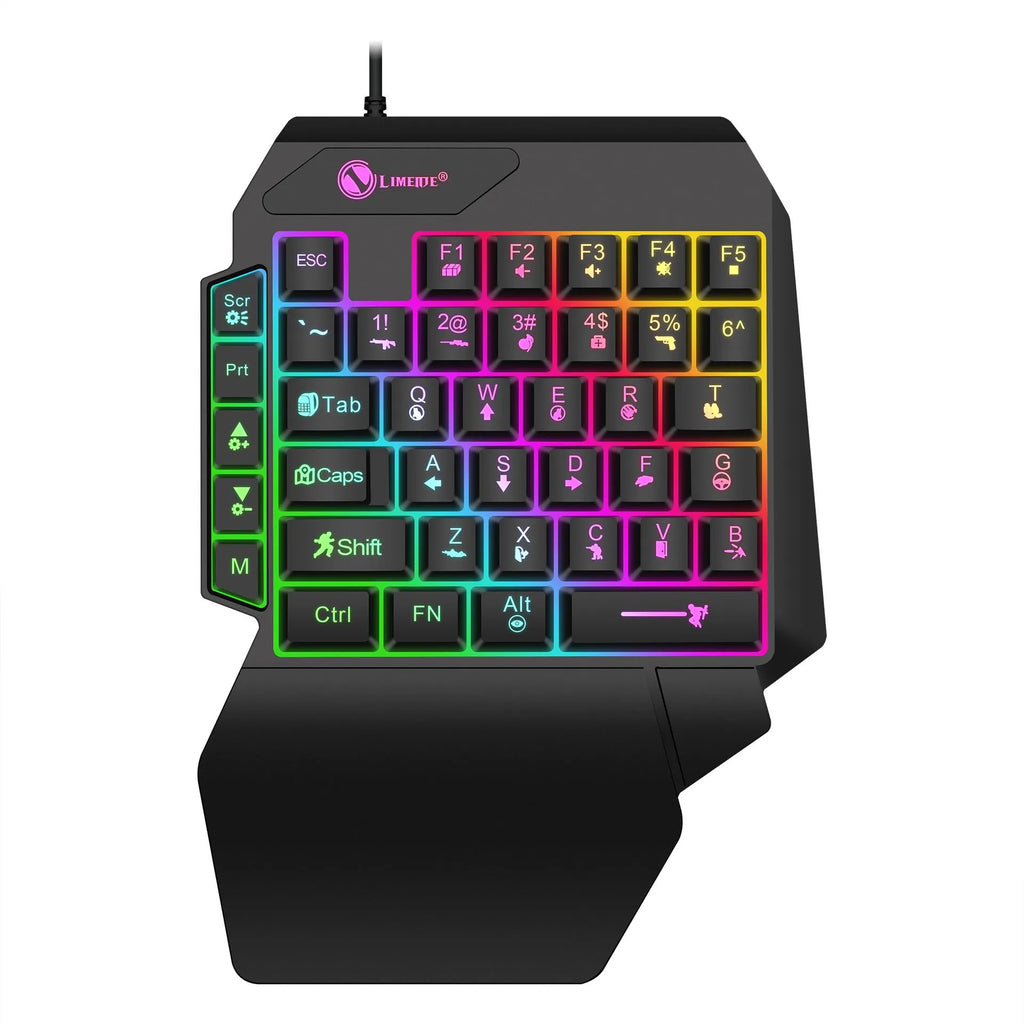 GK103S one-handed mechanical gaming keyboard with luminous keys and 1.2 metre USB cable
