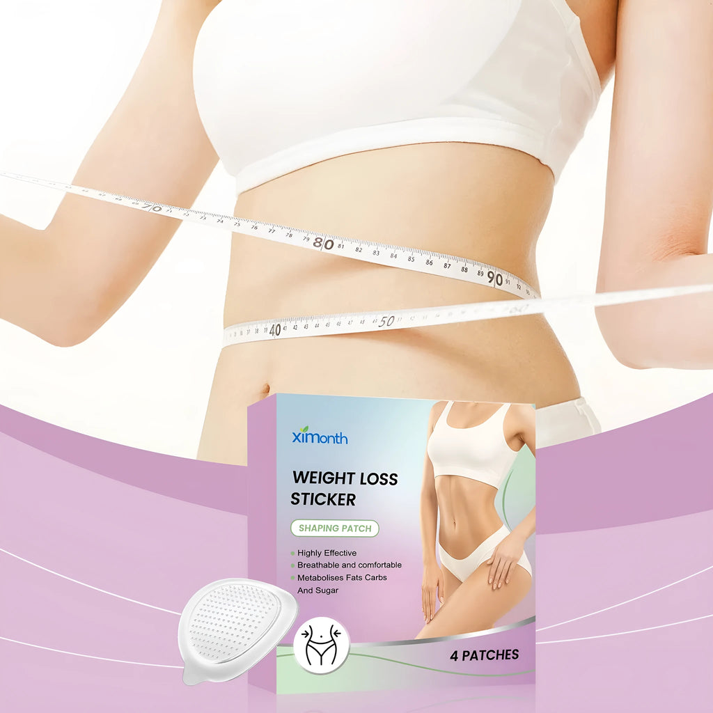 Pack of four body nursing adhesive bandages with aloe and mint extracts on skin.