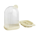 Fashion creative travel soap holder in cream white PET material, lightweight soap dish for bathroom or travel use