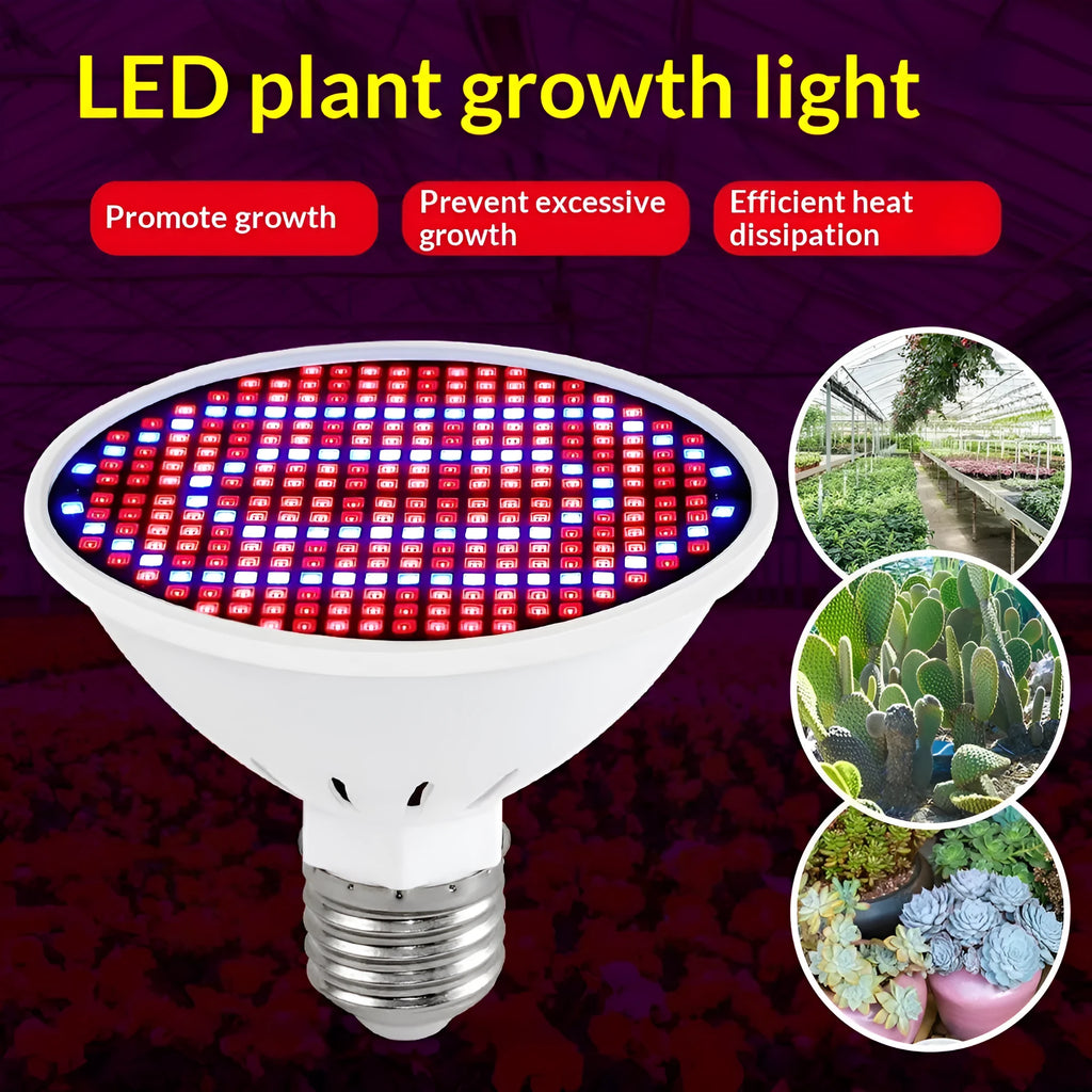 Red-blue spectrum plant growth fill light with 126 LED beads in compact square housing