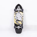 White 31-inch long maple wood street scooter on a plain background