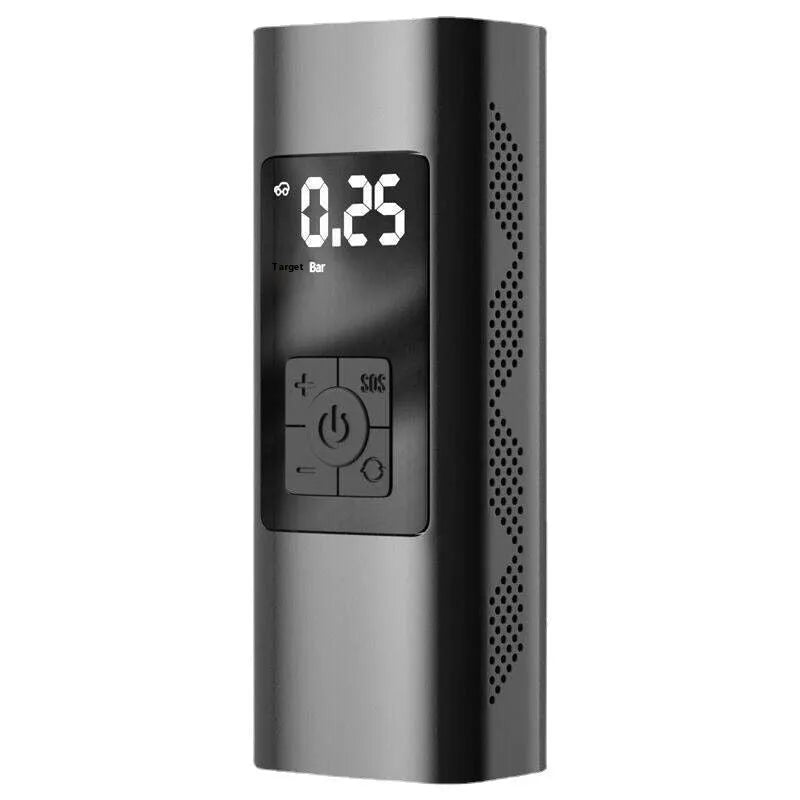 Vehicle air digital display portable wireless tire inflator with ABS metal body, warning light, and USB port