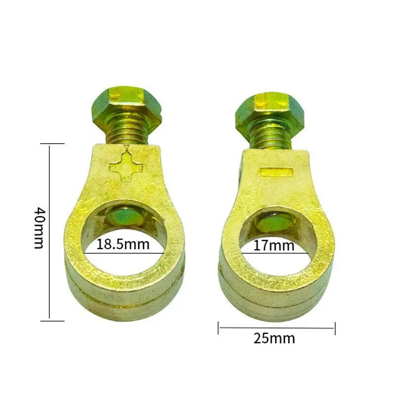 Copper automotive battery terminal clamp with patented connection design