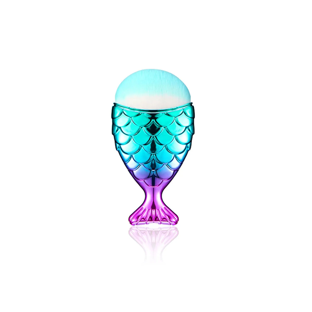 11-piece mermaid makeup brush kit with synthetic bristles, angled and tapered shapes
