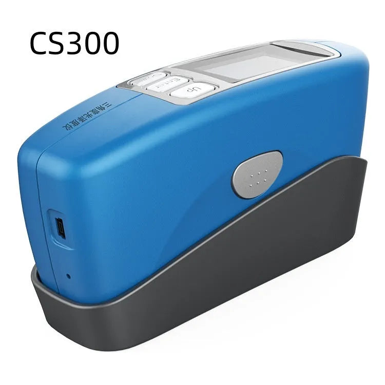 Portable handheld ceramic and stone glossiness tester for measuring surface brightness.