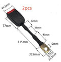 Black steel wire car seat belt safety buckle measuring 20cm length for 21cm vehicle sockets