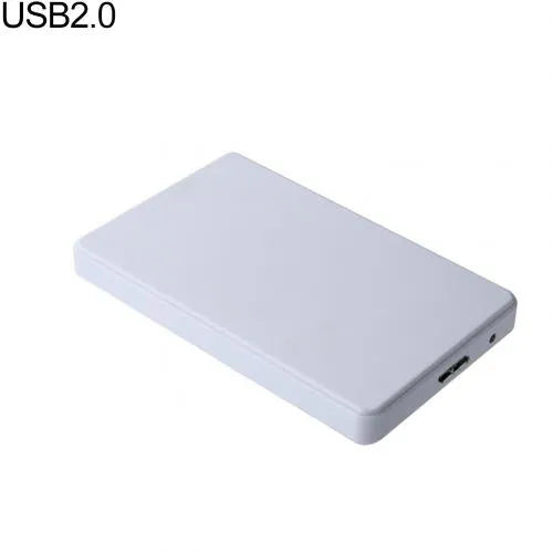 External hard drive with ABS plastic shell, indicator light, USB cable, storage bag, black colour